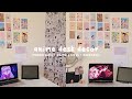 anime desk decor: manga wall, anime prints, diy, aesthetic 💛