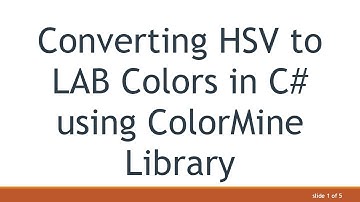 Converting HSV to LAB Colors in C# using ColorMine Library
