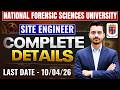 NFSU Site Engineer Recruitment 2026 | Civil Engineering Jobs | NFSU Site Engineer Notification 2026