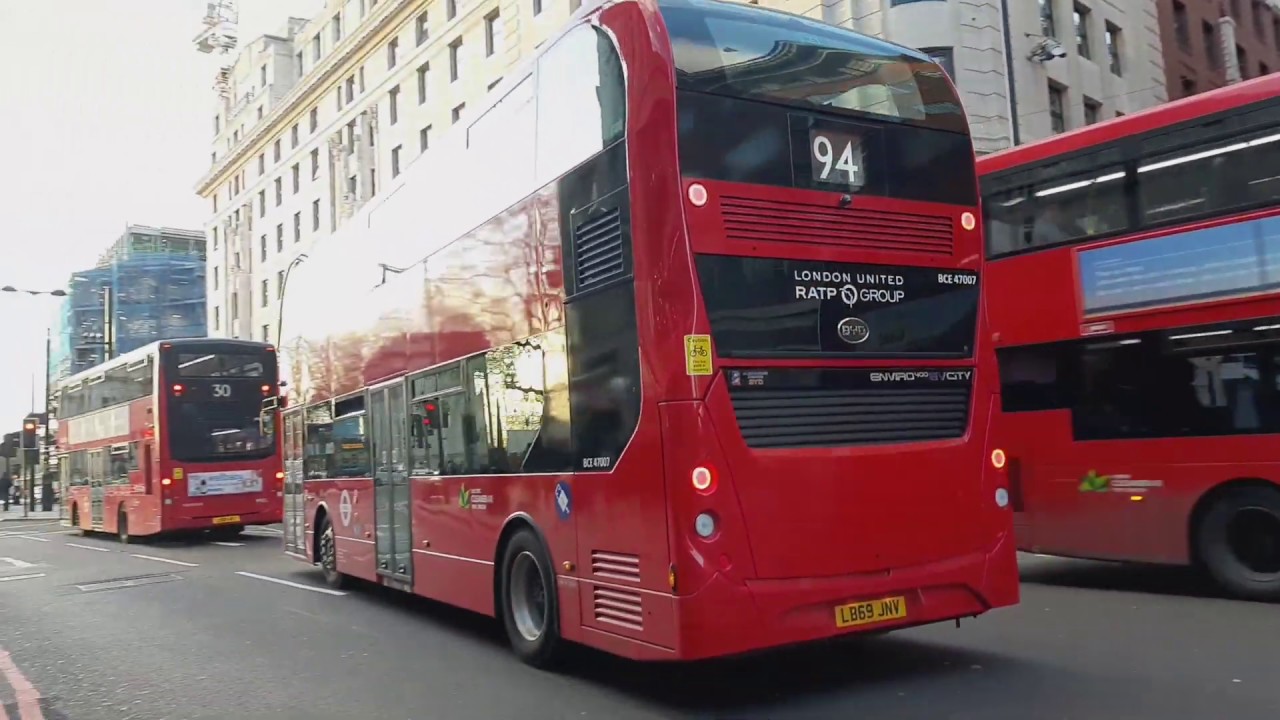 Full Route Visual. London Bus Route 94. Acton green - Piccadilly Circus. LB69JNV. BCE47007. E400 EV.