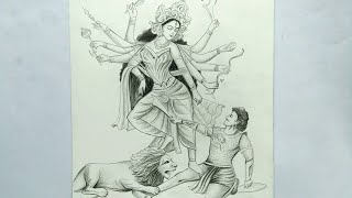 how to draw devi durga