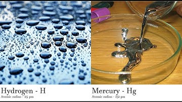 Hydrogen - H vs Mercury - Hg Comparing Element attributes Atoms