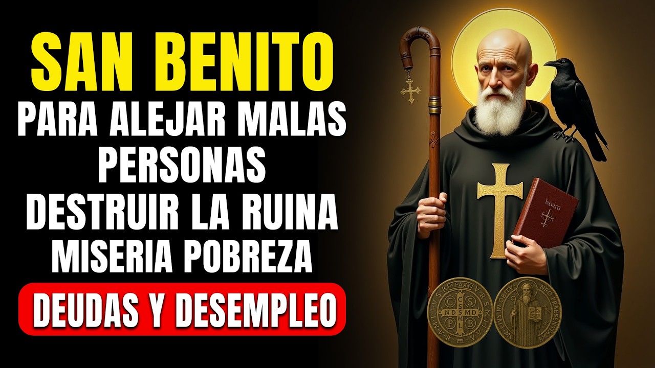 ORACION A SAN BENITO para alejar malas personas,destruir la ruina,miseria,pobreza,deudas y desempleo
