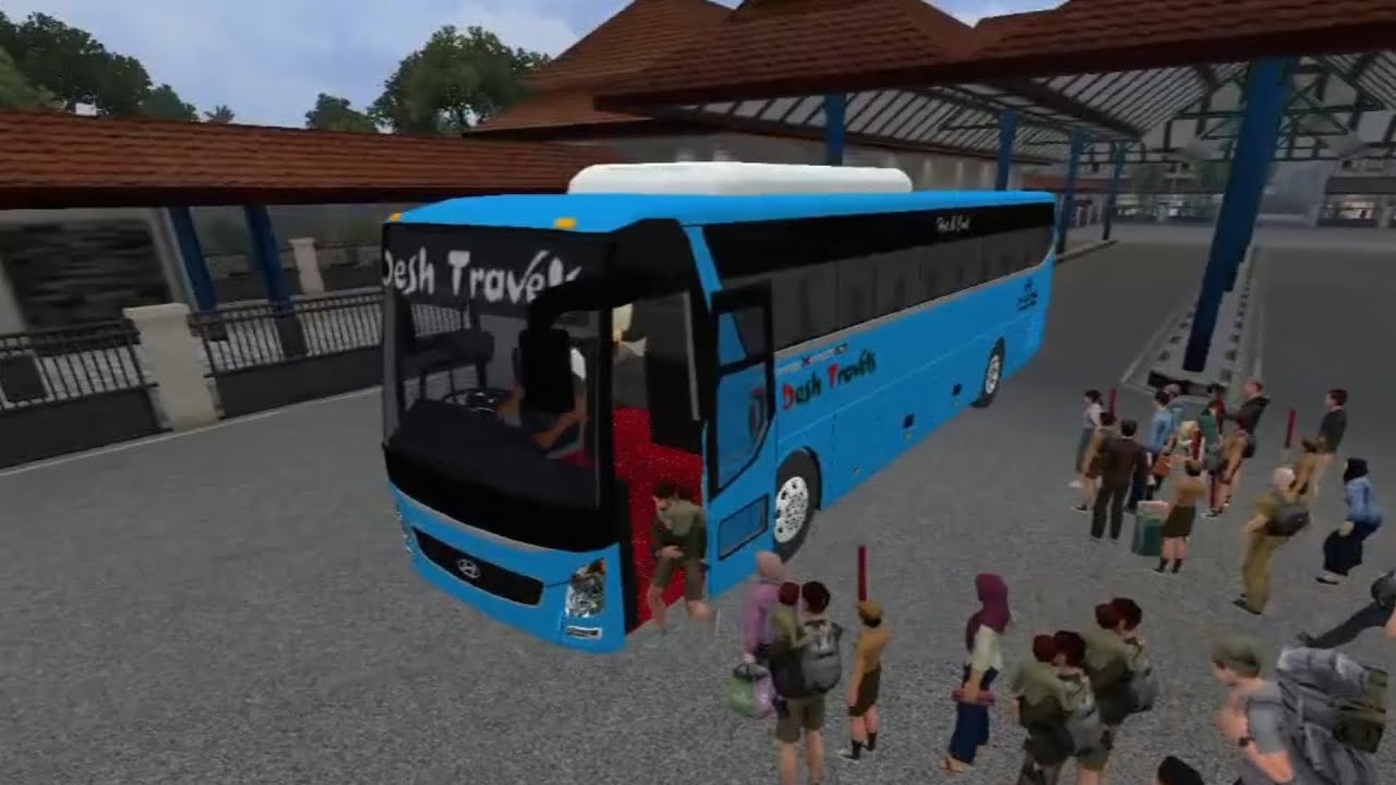 DESH TRAVELS BUS DRIVE WITH CROWDED PASSENGER IN BUS SIMULATOR INDONESIA 🫣