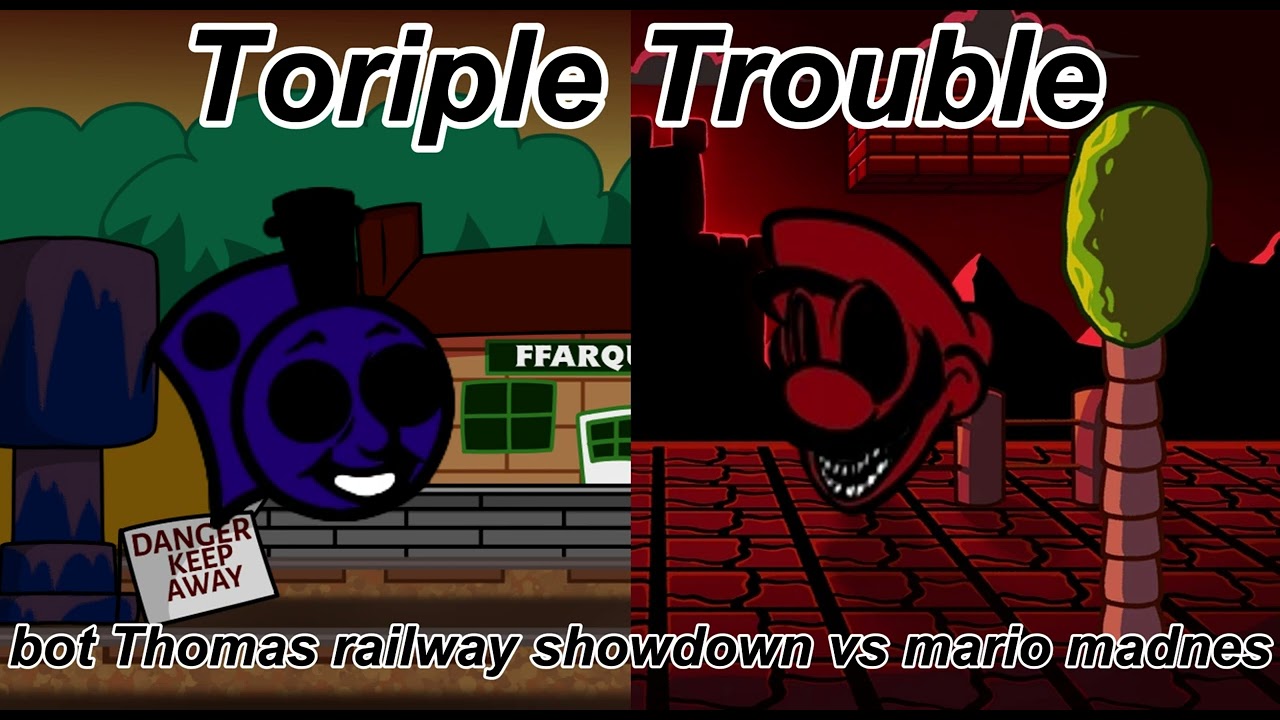 fnf triple trouble bot thomas railway showdown  vs  mario madnes sing it