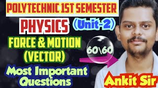 Polytechnic 1st Semester Physics:Force &amp; Motion (Vector) || Unit-6 [Most Important Questions] #bteup