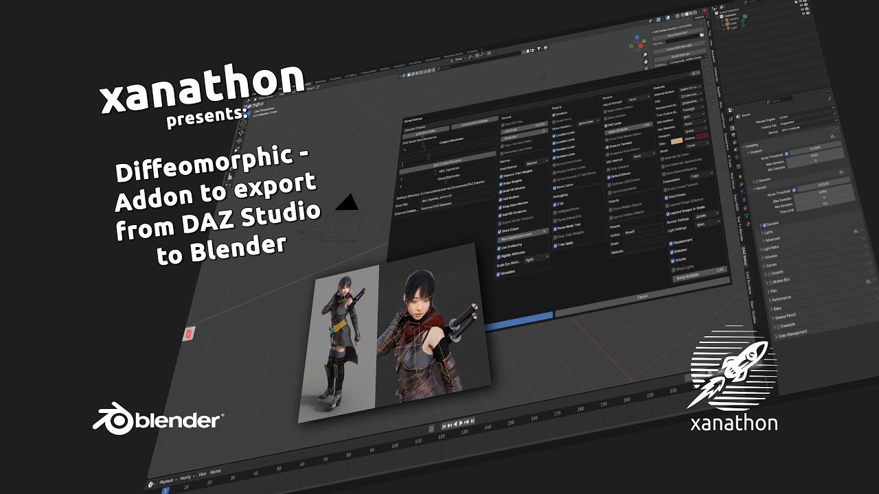 Diffeomorphic - Addon to export from DAZ Studio to Blender - YouTube
