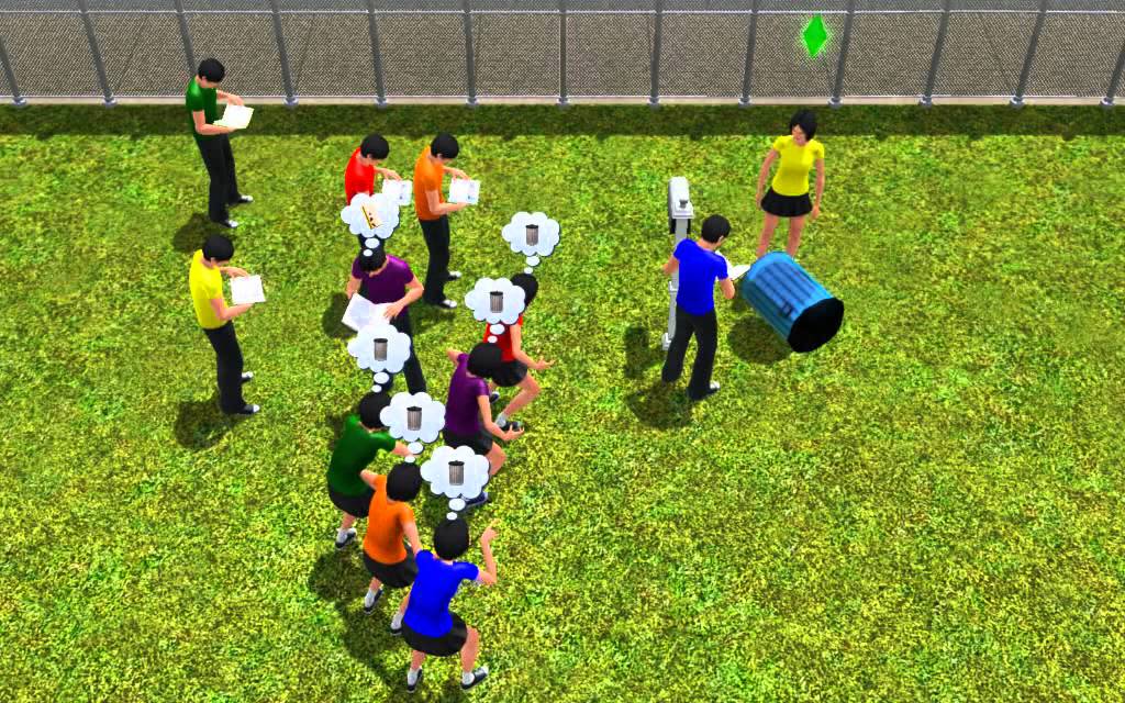 The Sims 3 - Evil Girl vs. Trash Can