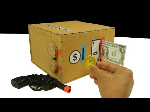 Como Fazer um Cofre Caseiro para Moedas e Notas com uma Arma de Fogo - Fechadura Digital Segura
