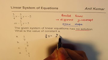 Find Coefficient for Linear System with No Solution SAT new | ACT