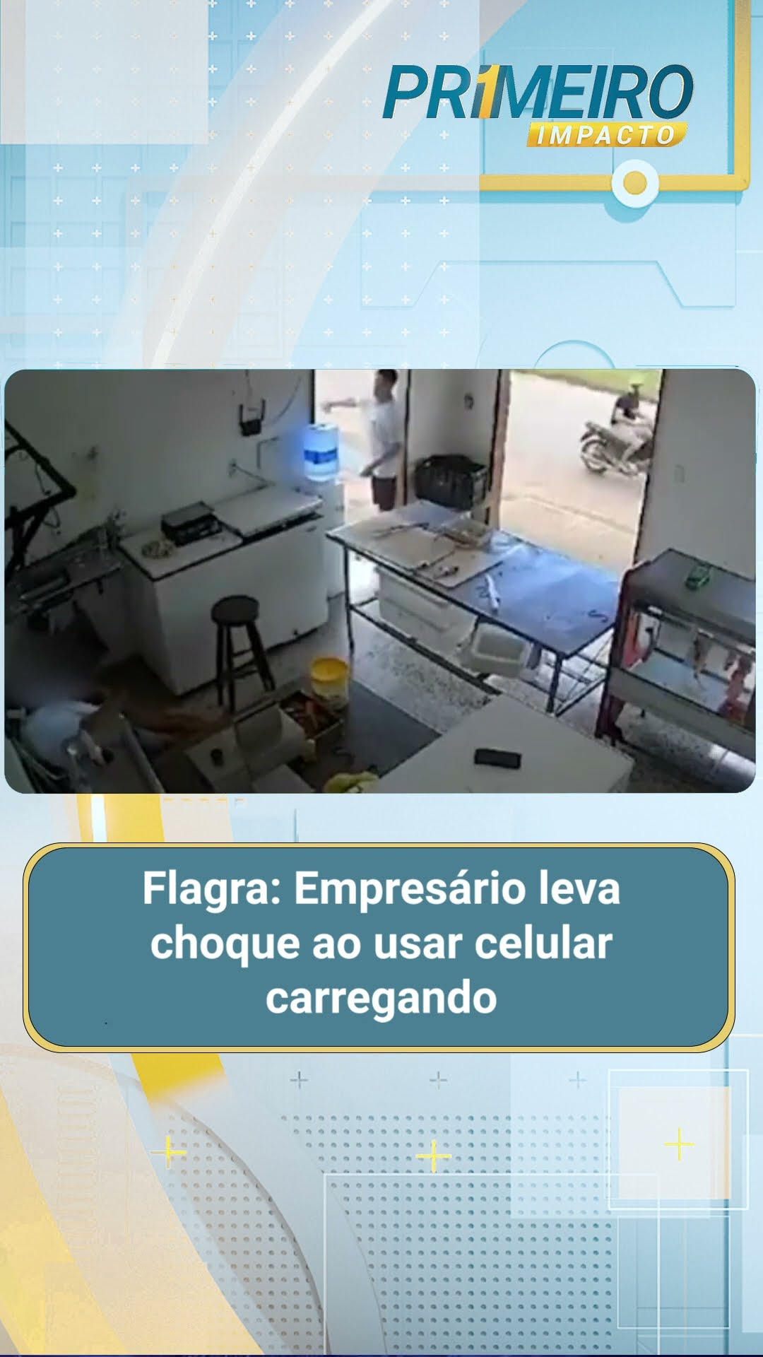 Flagra: Empresário leva choque ao usar celular carregando