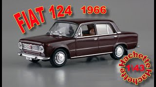 FIAT 124 - 1966  (Hachette) 1\43 Fiat 124 Norev Fiat Story Collection 1 43 Scale Model Car