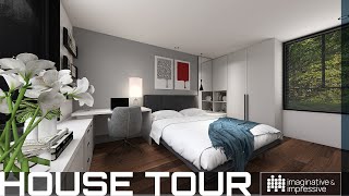 Tiny House Design: 9x5 Quiet Luxury and Surprise! Energetic Minimalist Style Single Level House Tour