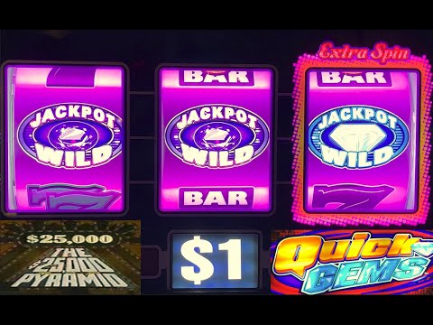 JACKPOT! NEW WILD GEMS EXTRA SPIN + THE $25,000 PYRAMID + QUICK GEMS SLOT PLAY! FUN SESSION!