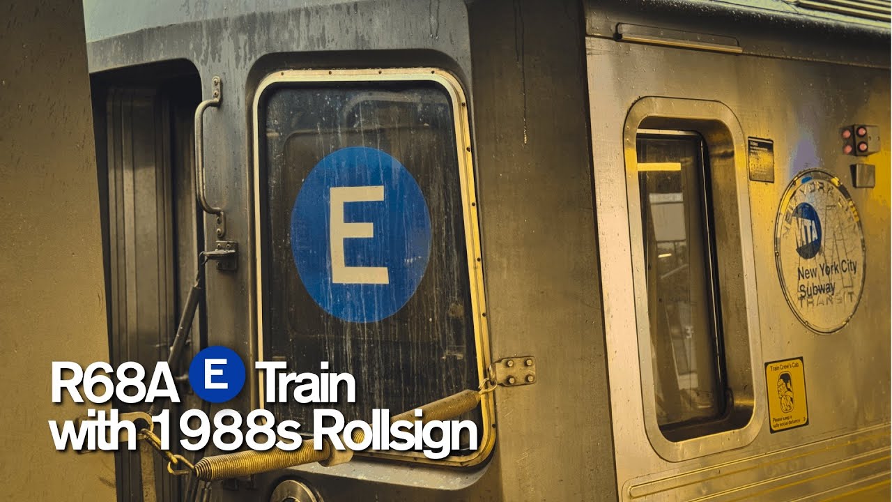 R68A E train with 1988s rollsign