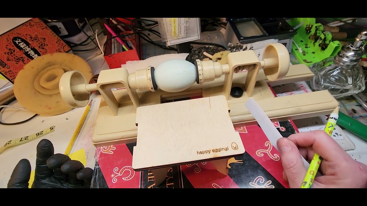 using a craft lathe and paper strips with pysanky @jenniferdomalstudios