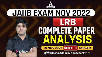 JAIIB LRB Exam Analysis 2022 | Shift 1 | JAIIB November 2022