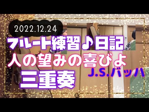 2022.12.24フルート練習♪日記　主よ、人の望みの喜びよ　J.S.バッハ　三重奏