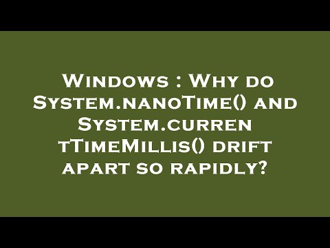 Windows : Why do System.nanoTime() and System.currentTimeMillis() drift apart so rapidly?
