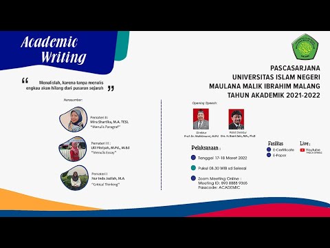 Academic Writing Mahasiswa Program Magister dan Doktor Pascasarjana UIN Malang Sesi 2