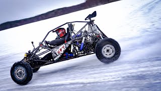 Turbo Crosskart - Spike Tyres On Ice Track - Test Ride