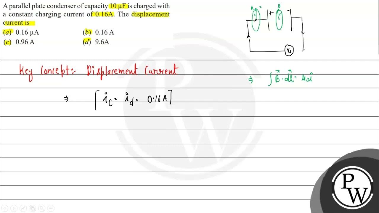 A parallel plate condenser of capacity \( 10 \mu \mathrm{F} \) is