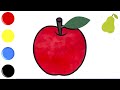 How to Draw and Color Apple Pear | Learn Colors | Learn Animals | Learn English