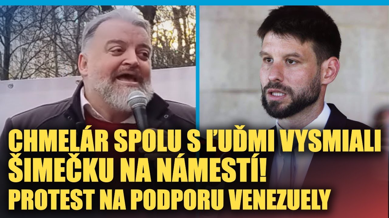 Chmelár a celé námestie ľudí VYSMIALI Šimečku - Zhromaždenie na podporu Venezuely v Bratislave