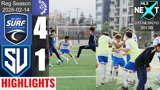 🔚 Surf End SVSA Win Streak | Bay Area Surf 13B 4-1 SVSA 13B | MLSN HD U13 | 2026-02-14 | HL