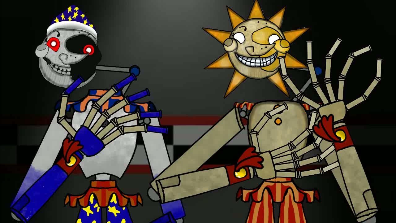 Сандроп фнаф 9. Мундроп аниматроник. Фнаф 9 солнце и луна арт. Сан и мун фнаф 9. Сандроп фнаф.