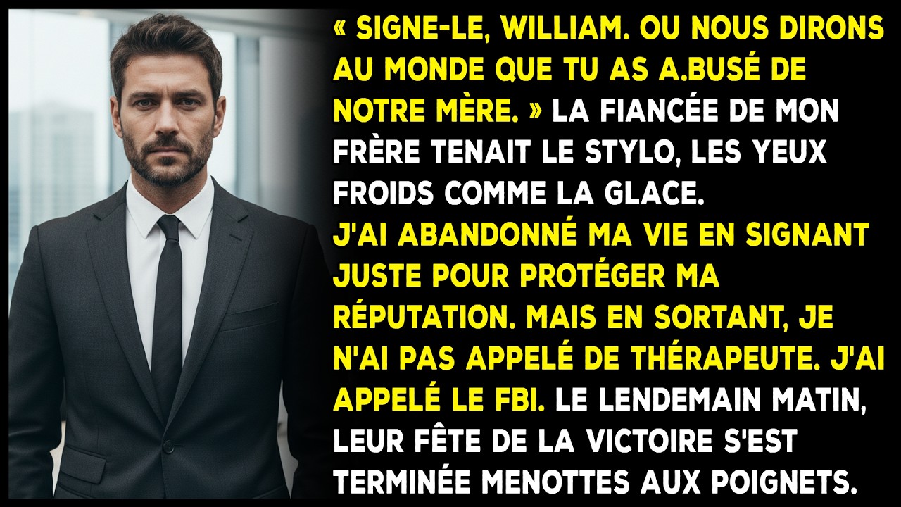 La fiancée de mon frère m’a fait chanter — je leur ai remis un acte fédéral.