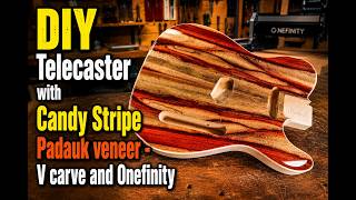 BUILDING A CUSTOM TELECASTER GUITAR WITH A PADAUK VENEER (DIY CNC Woodworking & Luthier Build)