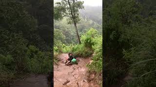 Rainy Trail Causes Climber to Slip on Descent