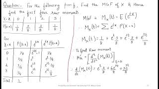 How to find MGF & raw moments from MGF by Prof. Mayur Gohil #datascience #probability #statistics