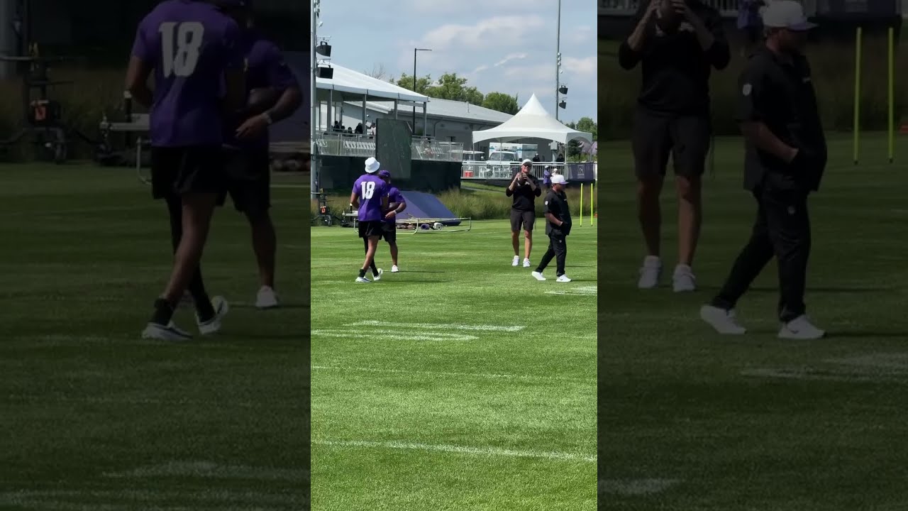 Kevin O Connell Playing Catch With Justin Jefferson 