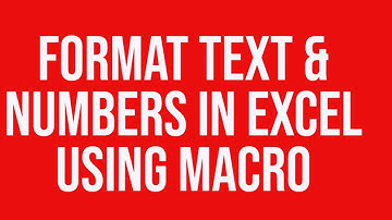 Format text numbers in excel using a macro