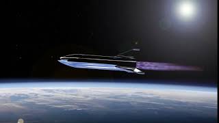 SpaceX - Silver Starship deceleration before reentry - short animation 4k
