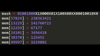 Advent of Code 2020 - Day 14 Python (1866/3720)