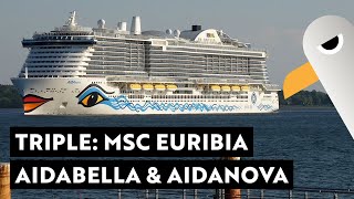 Cruise Ship Triple Kiel: MSC Euribia  AIDAbella  AIDAnova