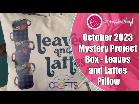 October 2023 Mystery Project Box - Leaves and Lattes Throw Pillow