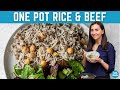 One pan mediterranean ground beef  rice  easy weeknight meal