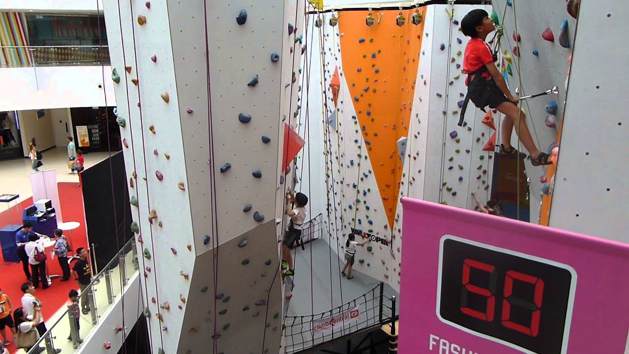 Rock Climbing at Kallang Wave Mall Singapore YouTube