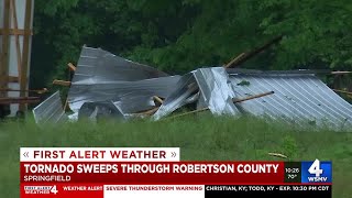 Possible tornado sweeps through Robertson County