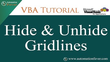 Hide & Unhide Gridlines in VBA | Excel VBA Tutorial in Hindi
