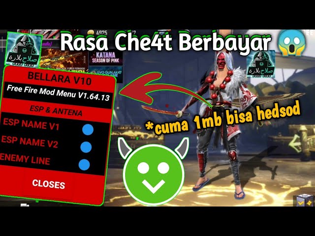 Cuma 3MB😨 CHEAT FF TERBARU 2021 MOD MENU AUTO HEADSHOT AMAN 100% No password class=