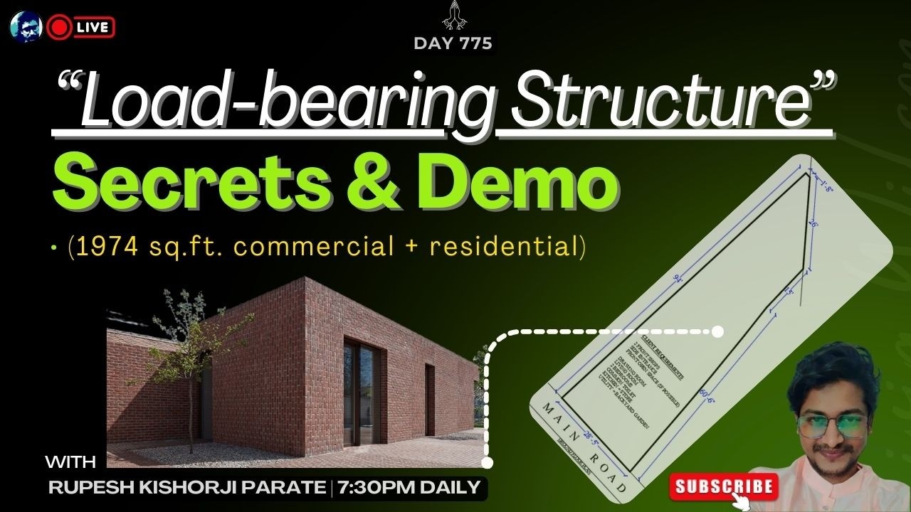 Load Bearing Structure Secrets + Live Demo | 1974 Sq.Ft Commercial + Residential Plan | Rupesh range