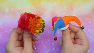 DIY hand made, mini clown hat and wig