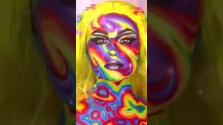 Rainbow Body Paint Idea | Rainbow Eye Makeup #shorts #tiktok