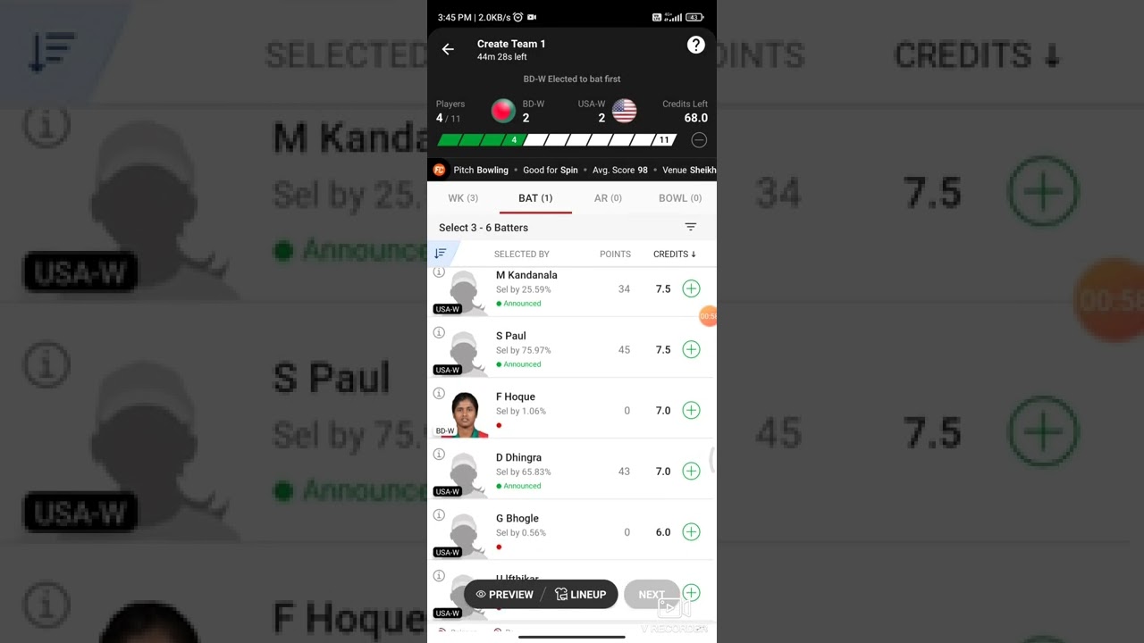 ICC Women's T20 World Cup Qualifier       BD-W vs USA-W