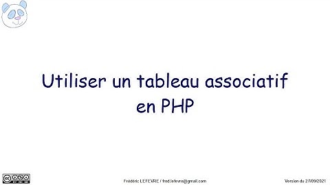 PHP - Utiliser un tableau associatif